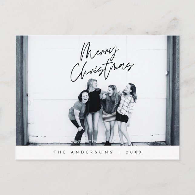 Carte Postale Message de bienvenue moderne, Joyeux Noël Photo de (Devant)