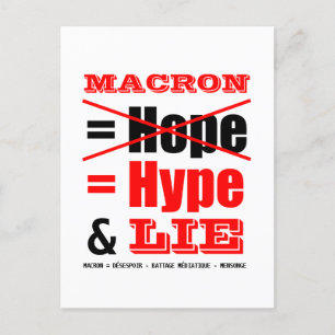 Carte Postale Message de politique française au président MACRON