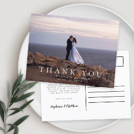 Carte Postale Message de remerciement pour des photos de mariage
