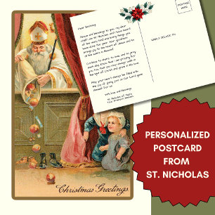 Carte Postale Message spécial à l'enfant Saint Nicolas de Myra