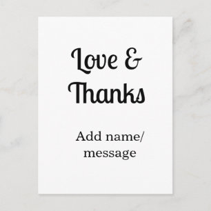 Carte Postale Message texte nom d'entreprise amour et remercieme