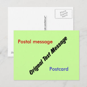 Carte postale - Message texte original