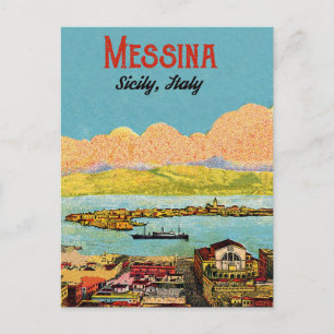 Carte Postale Messine, Sicile, Italie