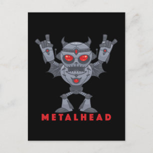 Carte Postale Metalhead - Lourd Diable Robot Métal - Avec Texte