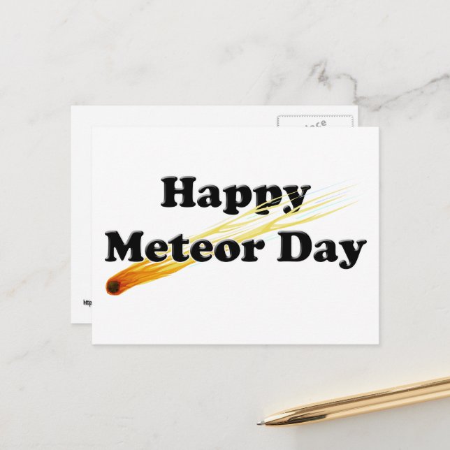 Carte Postale Meteor Day (Devant/Arrière en situation)
