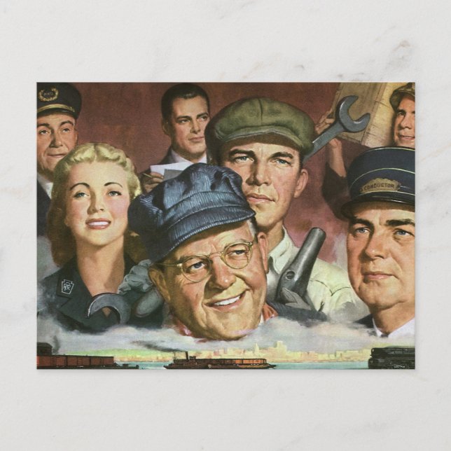 Carte Postale Métiers de l'entreprise, patriotisme patriotique v (Devant)