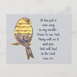 Carte Postale Mettez une chanson dans mon coeur Bible Écriture O