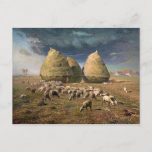 Carte Postale Meules de foin : Automne - Jean-François Millet