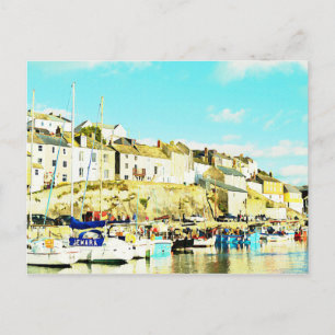Carte Postale Mevagissey Cornwall Angleterre Aquarelle