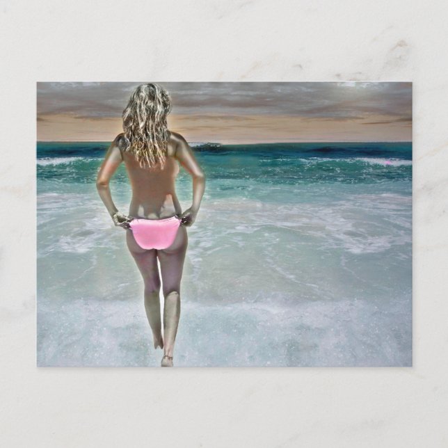 Carte Postale Mexicaine Beach Girl (Devant)