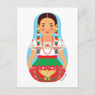 Carte postale mexicaine, Chine Poblana Matryoshka