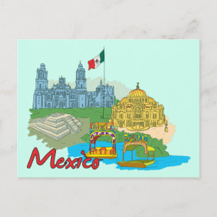 Carte Postale Mexico City, Mexico Célèbre Ville