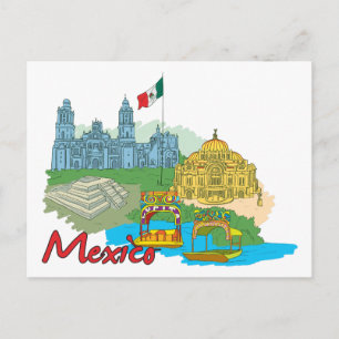 Carte Postale Mexico City, Mexico Célèbre Ville