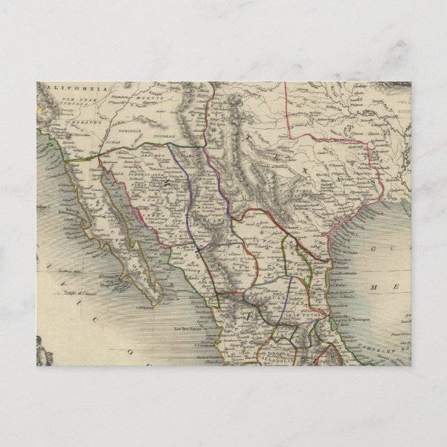 Carte Postale Mexique, Californie et Texas (Devant)