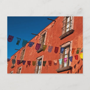 Carte Postale Mexique, San Miguel de Allende. Bannières colorées