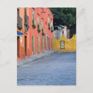 Carte Postale Mexique, San Miguel de Allende, Homes le long