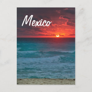 Carte Postale Mexique Sunset Beach Vagues au bord de l'océan