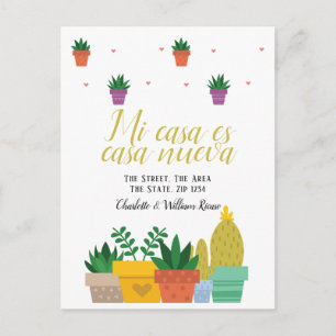 Carte Postale Mi Casa Es Casa Nueva New Home Cactus Plante