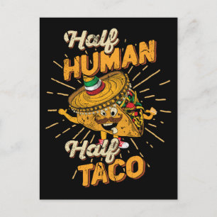 Carte Postale Mi-Homme Mi-Taco Mardi Taco Cinco de Mayo