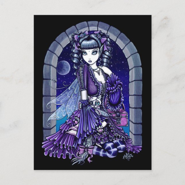 Carte postale "Mia" Twilight Moon Fairy & Kitty (Devant)