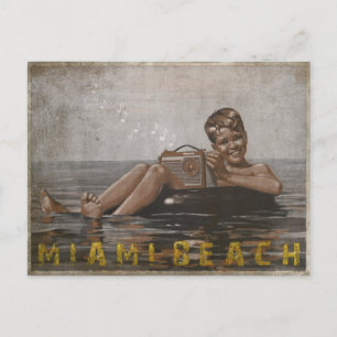 Carte postale Miami Beach avec Guy Vintage Cool
