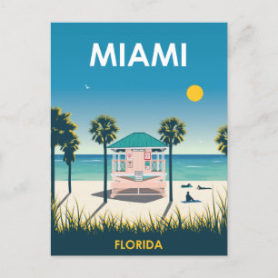 Carte Postale Miami Beach Florida Vintage voyage Enregistrer la 