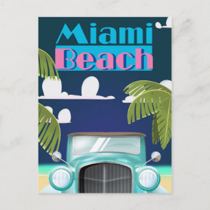 Carte Postale Miami Beach, Floride États-Unis affiche de voyage