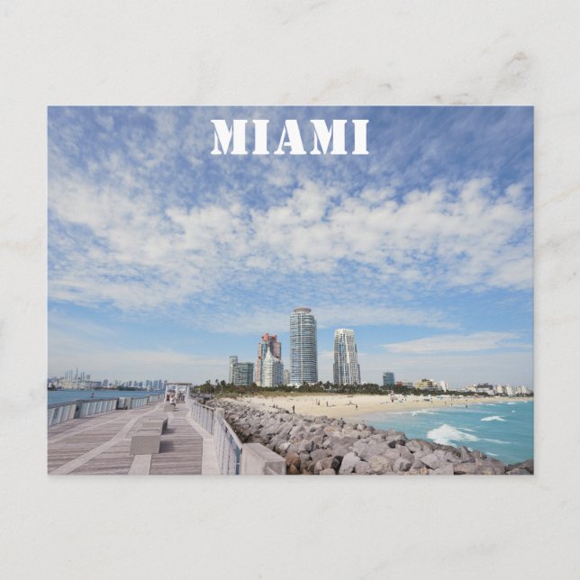 Carte Postale Miami Beach Floride South Pointe Park Pier Travel (Devant)