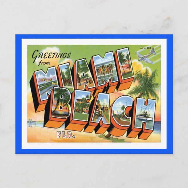 Carte Postale Miami Beach Floride Travel US City (Devant)