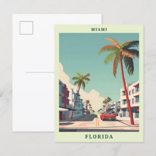 Carte Postale Miami Florida Elegant Art Vintage voyage