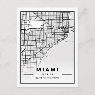 Carte Postale Miami Florida FL États-Unis USA Travel City Map