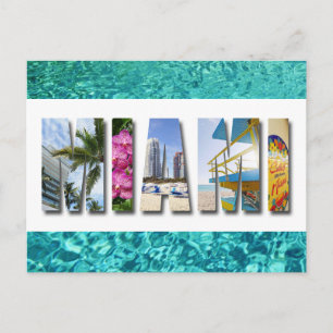 Carte Postale Miami Florida Ocean Beach Travel Photo