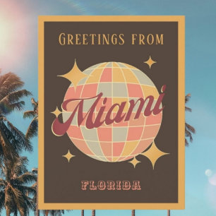 Carte postale Miami Florida Retro Vintage Party