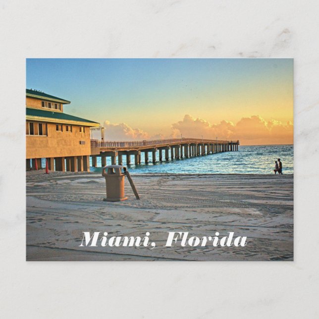 Carte Postale Miami Floride Newport Pêche Pier (Devant)