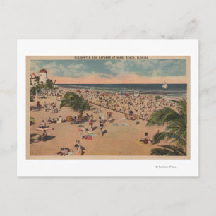 Carte Postale Miami, Floride - Vue des bains de soleil à Miami
