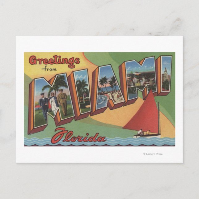 Carte Postale Miami, FlorideScènes de grandes lettresMiami, FL 2 (Devant)
