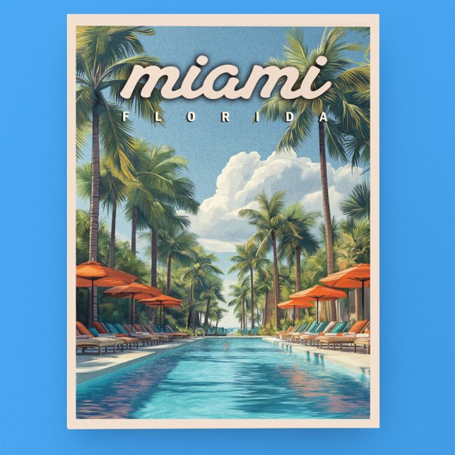 Carte Postale Miami Pool Vintage (Créateur téléchargé)