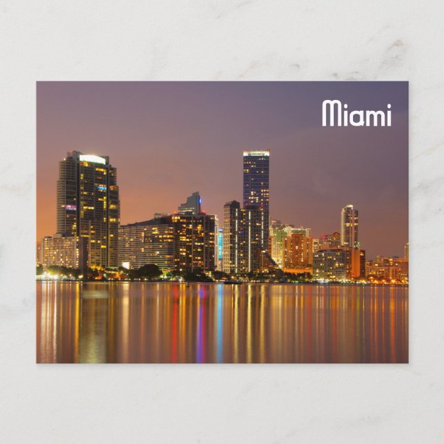 Carte Postale Miami Skyline à Dusk (Devant)
