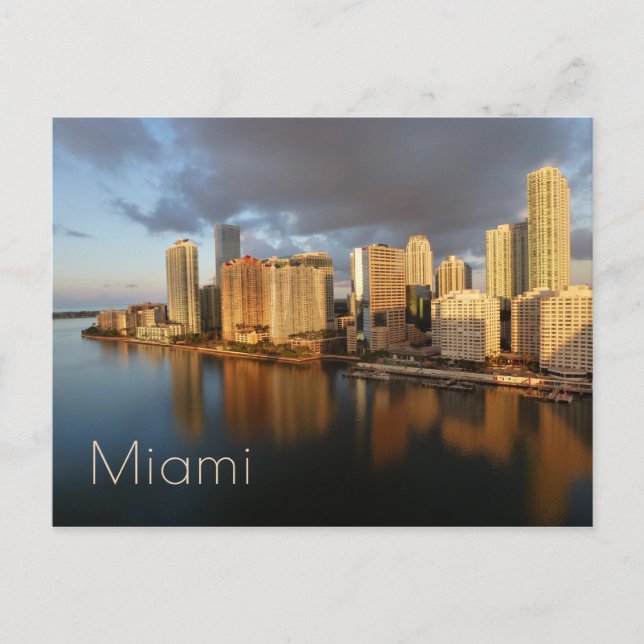 Carte Postale Miami Skyline et réflexion (Devant)