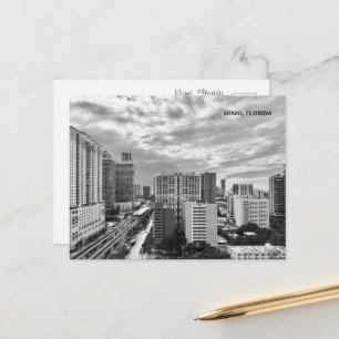 Carte Postale Miami urbaine noir et blanc – Paysage urbain de la
