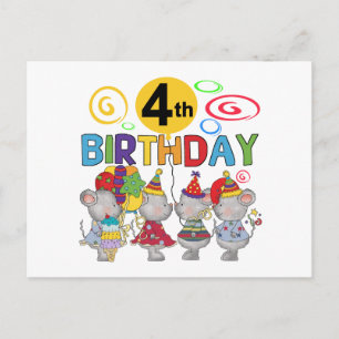 Carte Postale Mice 4th Birthday T-shirts et cadeaux