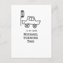 Michael deux ans anniversaire voiture jouet feu tr