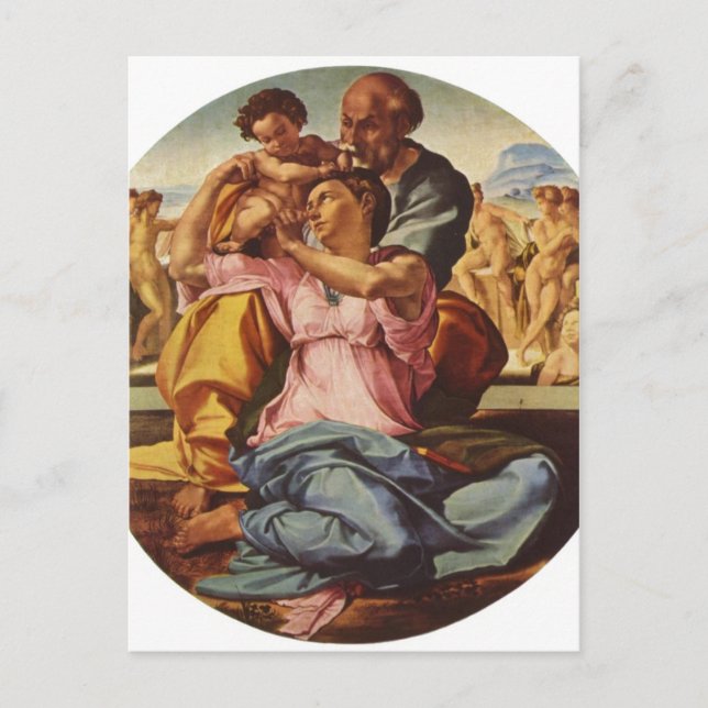 Carte Postale Michel-Ange Buonarroti Hl. Familie, Tondo 1504-15 (Devant)