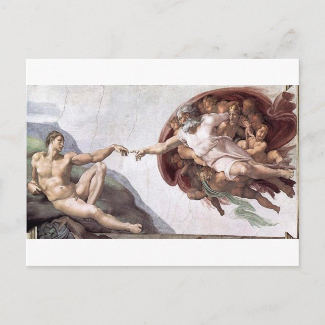 Carte Postale Michel-Ange peinture originale dans la chapelle Si (Devant)