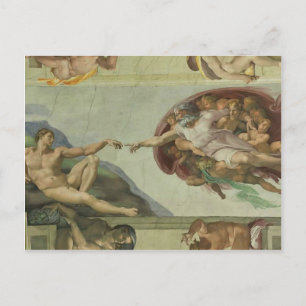Carte Postale Michelangelo : Création d'Adam