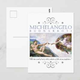 Carte Postale Michelangelo Création de la peinture de l'homme av