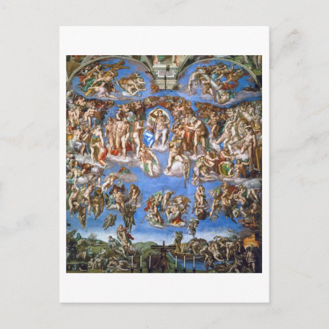 CARTE POSTALE : MICHELANGELO : LE DERNIER JUGEMENT (Devant)