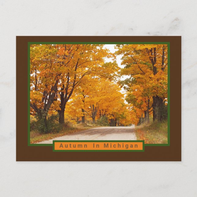 CARTE POSTALE MICHIGAN AGLOW EN AUTOMNE/PRENDRE LES ROUTES ARRIÈ (Devant)