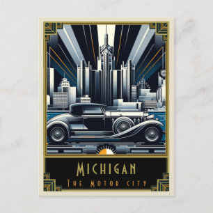 Carte Postale Michigan   Art déco