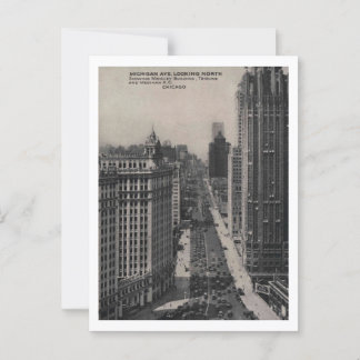 Carte Postale Michigan Ave, Chicago IL, Illinois Vintage